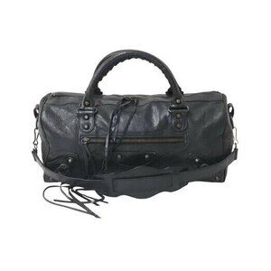 BALENCIAGA The City Shoulder Bag Black Leather